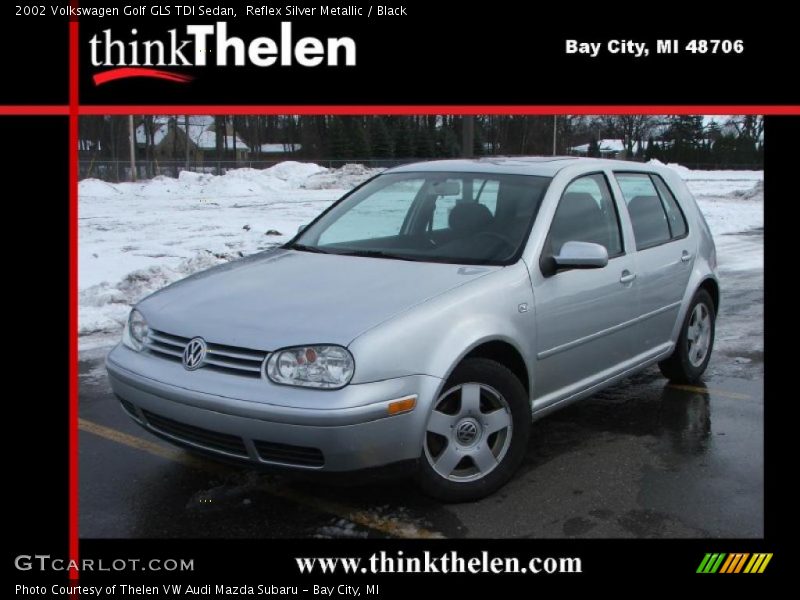 Reflex Silver Metallic / Black 2002 Volkswagen Golf GLS TDI Sedan