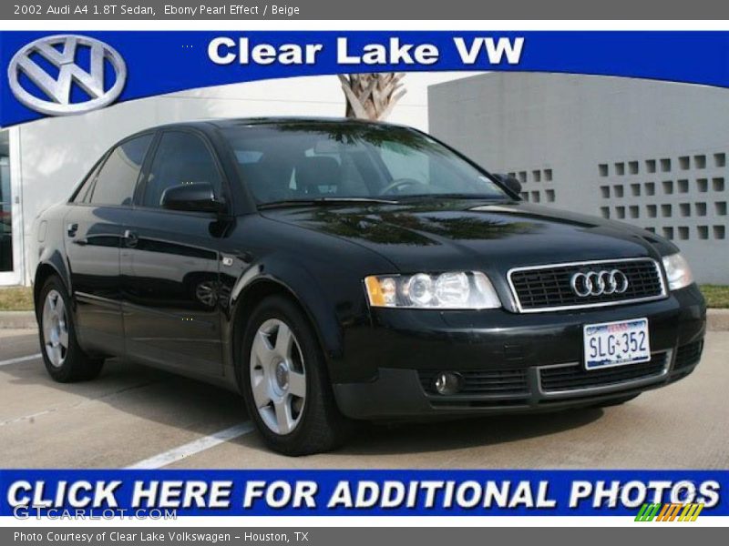 Ebony Pearl Effect / Beige 2002 Audi A4 1.8T Sedan
