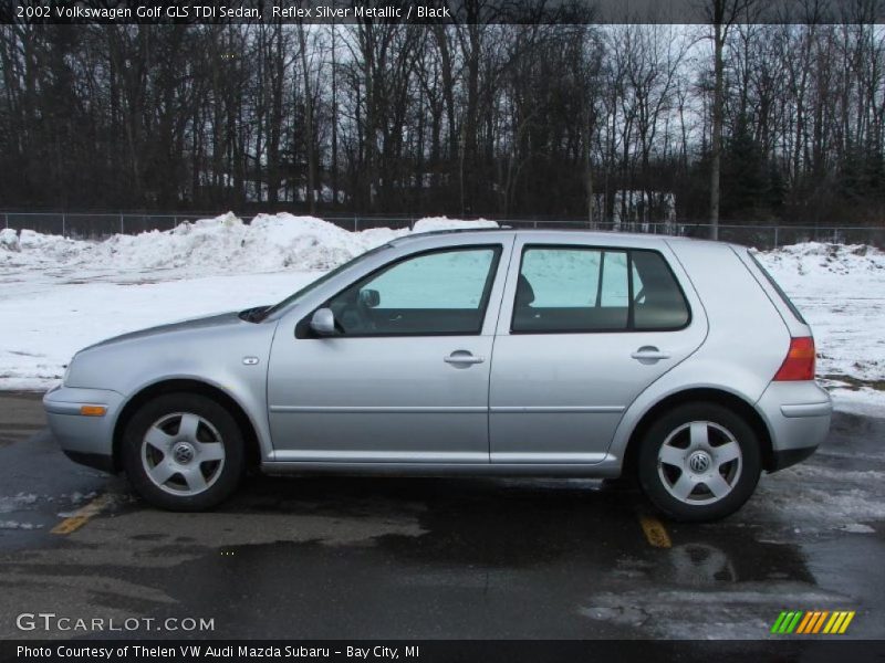 Reflex Silver Metallic / Black 2002 Volkswagen Golf GLS TDI Sedan