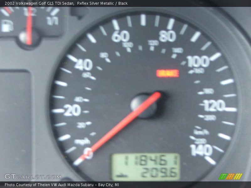 Reflex Silver Metallic / Black 2002 Volkswagen Golf GLS TDI Sedan