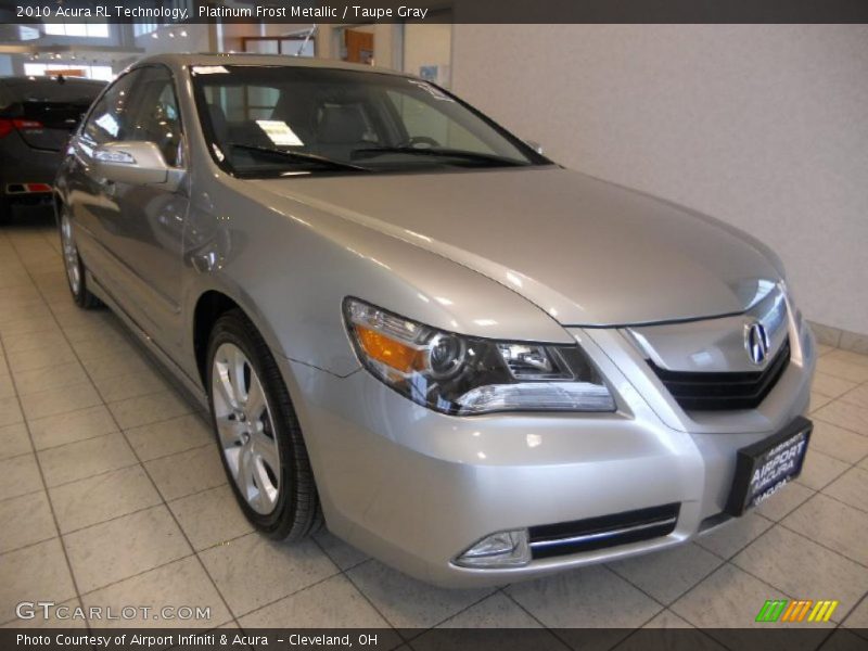 Platinum Frost Metallic / Taupe Gray 2010 Acura RL Technology