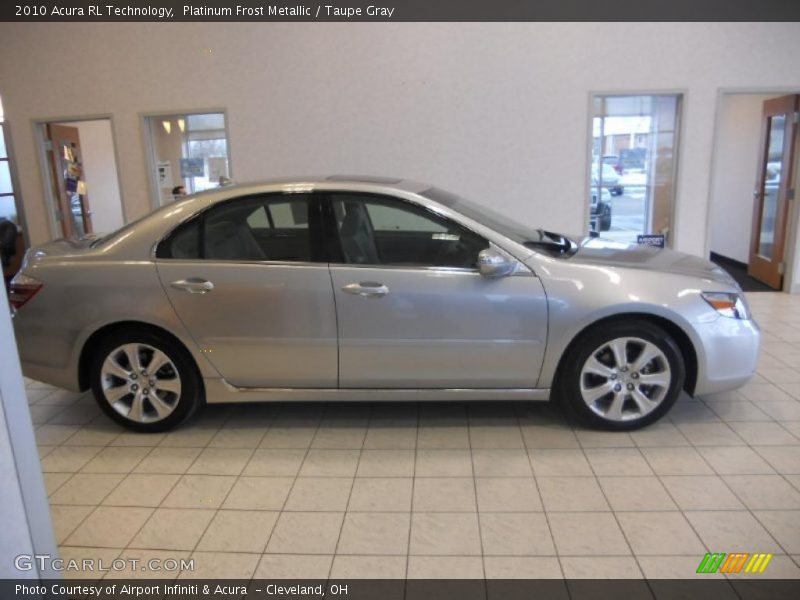 Platinum Frost Metallic / Taupe Gray 2010 Acura RL Technology
