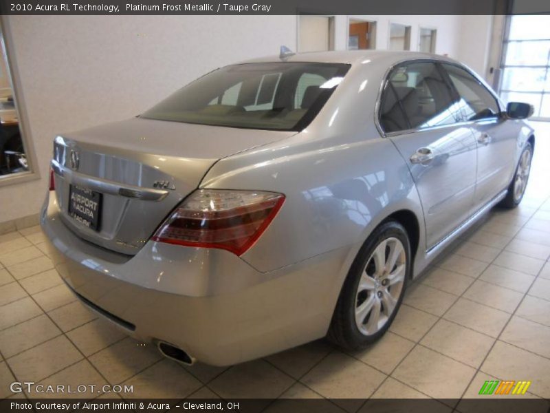 Platinum Frost Metallic / Taupe Gray 2010 Acura RL Technology