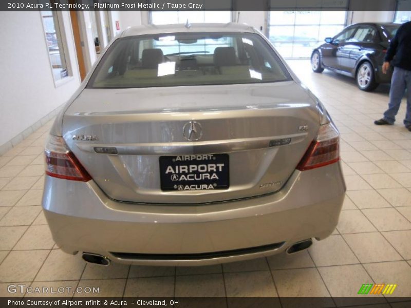 Platinum Frost Metallic / Taupe Gray 2010 Acura RL Technology