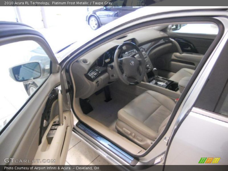 Platinum Frost Metallic / Taupe Gray 2010 Acura RL Technology