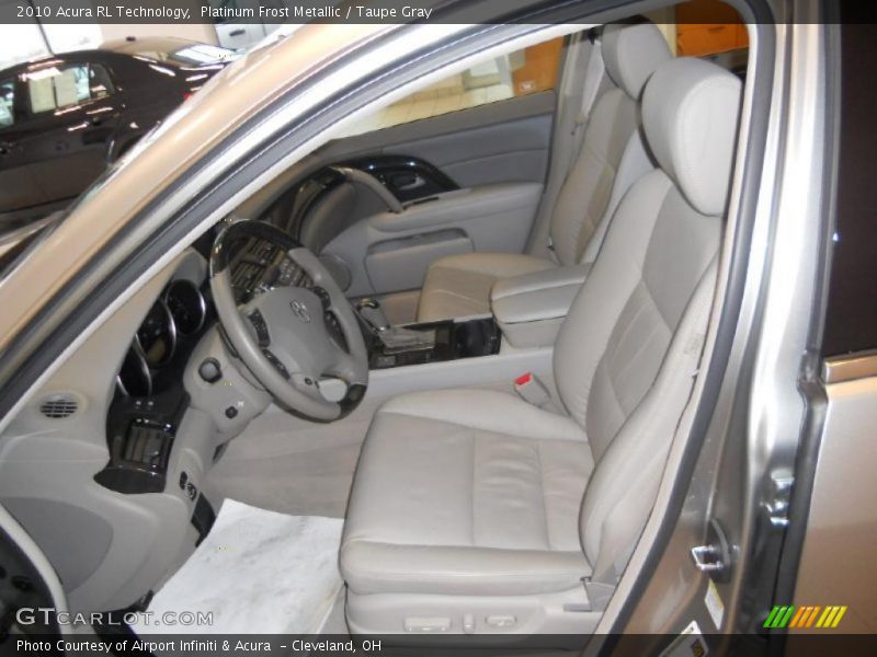 Platinum Frost Metallic / Taupe Gray 2010 Acura RL Technology