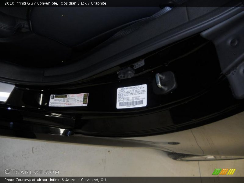 Obsidian Black / Graphite 2010 Infiniti G 37 Convertible