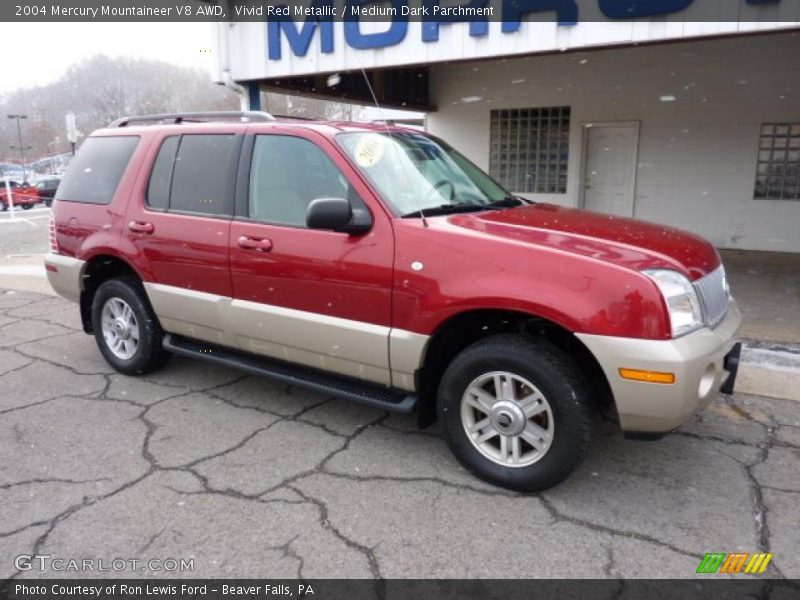 Vivid Red Metallic / Medium Dark Parchment 2004 Mercury Mountaineer V8 AWD