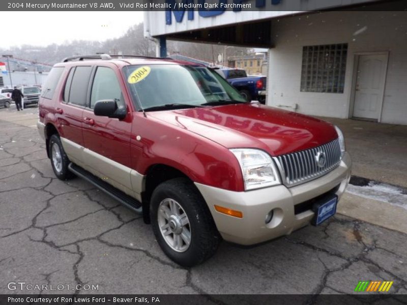 Vivid Red Metallic / Medium Dark Parchment 2004 Mercury Mountaineer V8 AWD