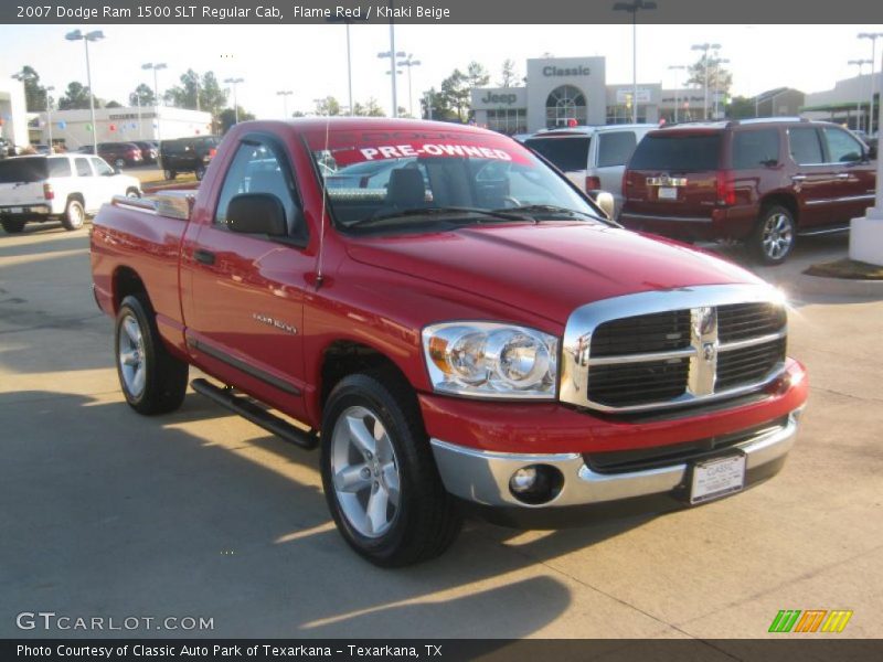 Flame Red / Khaki Beige 2007 Dodge Ram 1500 SLT Regular Cab