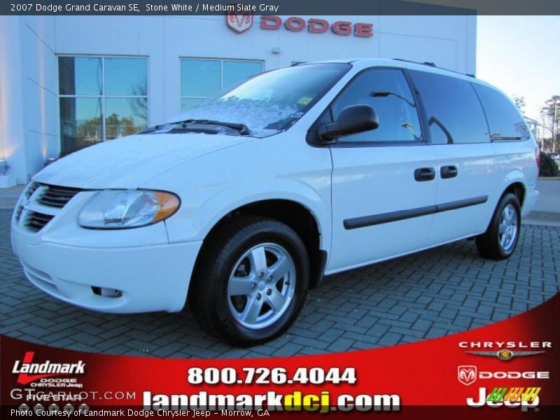 Stone White / Medium Slate Gray 2007 Dodge Grand Caravan SE