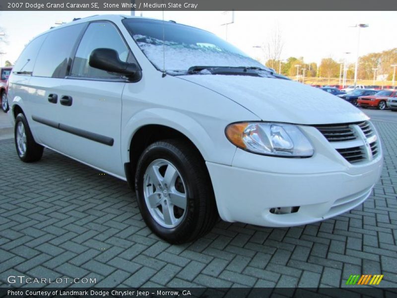Stone White / Medium Slate Gray 2007 Dodge Grand Caravan SE