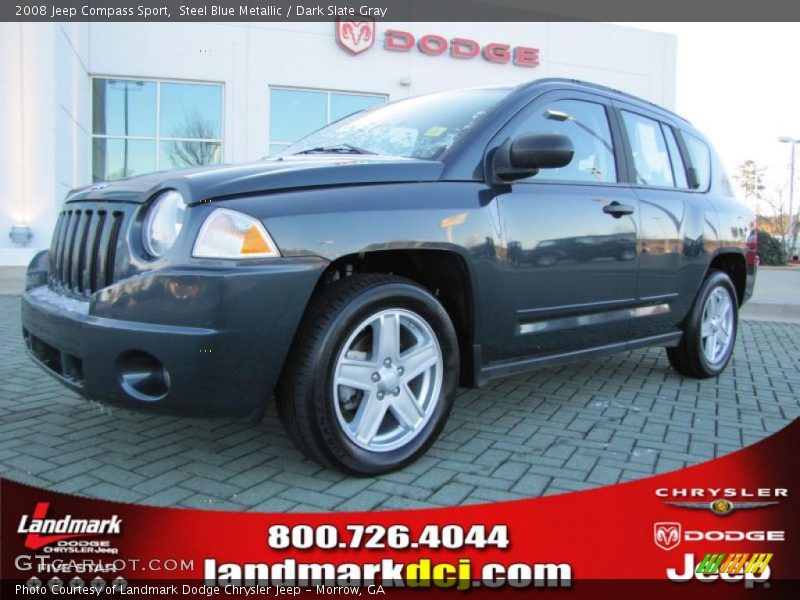 Steel Blue Metallic / Dark Slate Gray 2008 Jeep Compass Sport