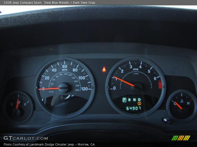 Steel Blue Metallic / Dark Slate Gray 2008 Jeep Compass Sport