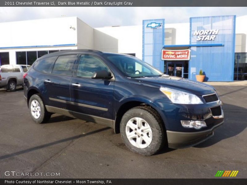 Dark Blue Metallic / Dark Gray/Light Gray 2011 Chevrolet Traverse LS