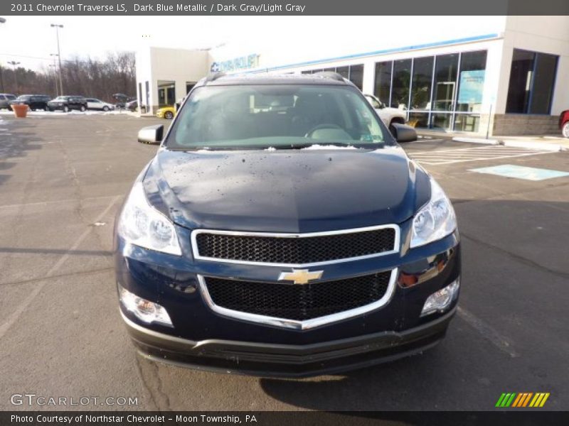 Dark Blue Metallic / Dark Gray/Light Gray 2011 Chevrolet Traverse LS