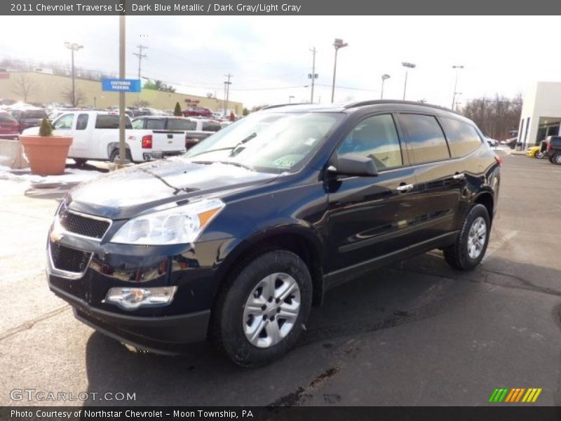 Dark Blue Metallic / Dark Gray/Light Gray 2011 Chevrolet Traverse LS