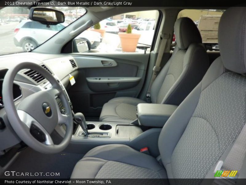 Dark Blue Metallic / Dark Gray/Light Gray 2011 Chevrolet Traverse LS
