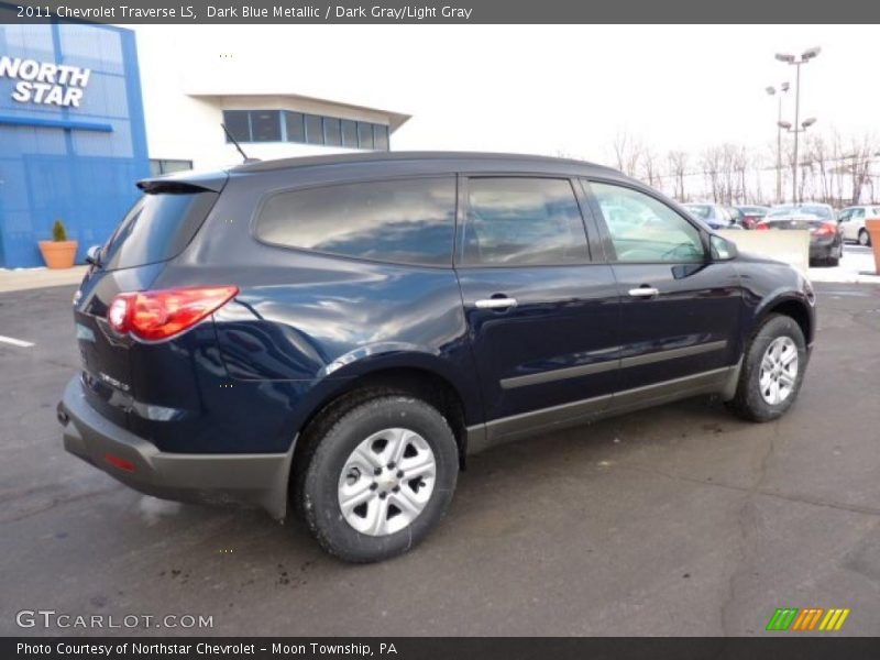 Dark Blue Metallic / Dark Gray/Light Gray 2011 Chevrolet Traverse LS
