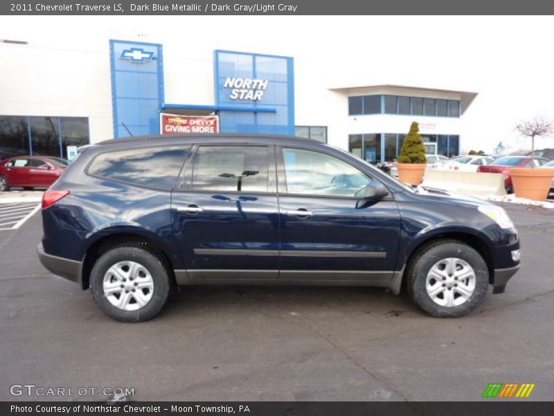 Dark Blue Metallic / Dark Gray/Light Gray 2011 Chevrolet Traverse LS