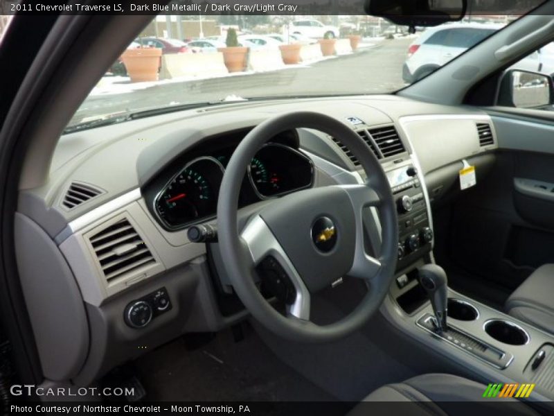 Dark Blue Metallic / Dark Gray/Light Gray 2011 Chevrolet Traverse LS