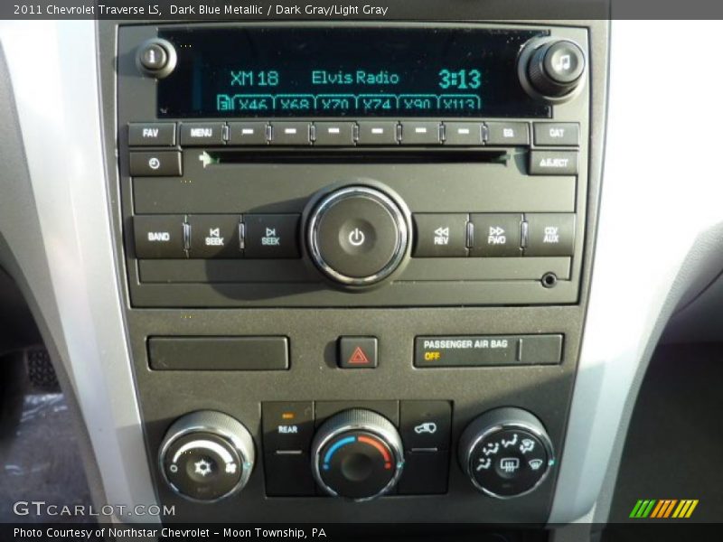 Dark Blue Metallic / Dark Gray/Light Gray 2011 Chevrolet Traverse LS