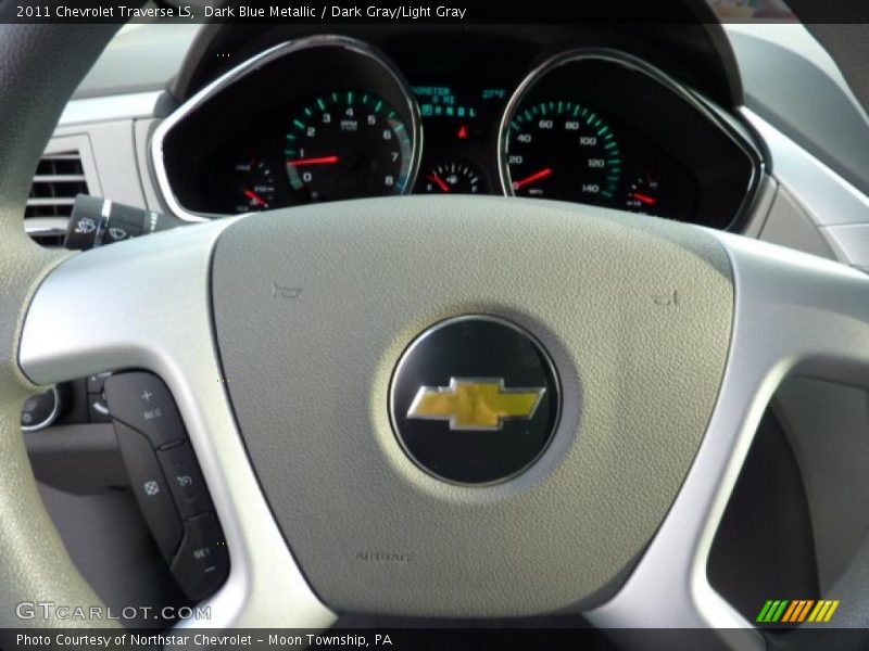 Dark Blue Metallic / Dark Gray/Light Gray 2011 Chevrolet Traverse LS