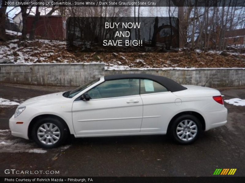 Stone White / Dark Slate Gray/Light Slate Gray 2008 Chrysler Sebring LX Convertible