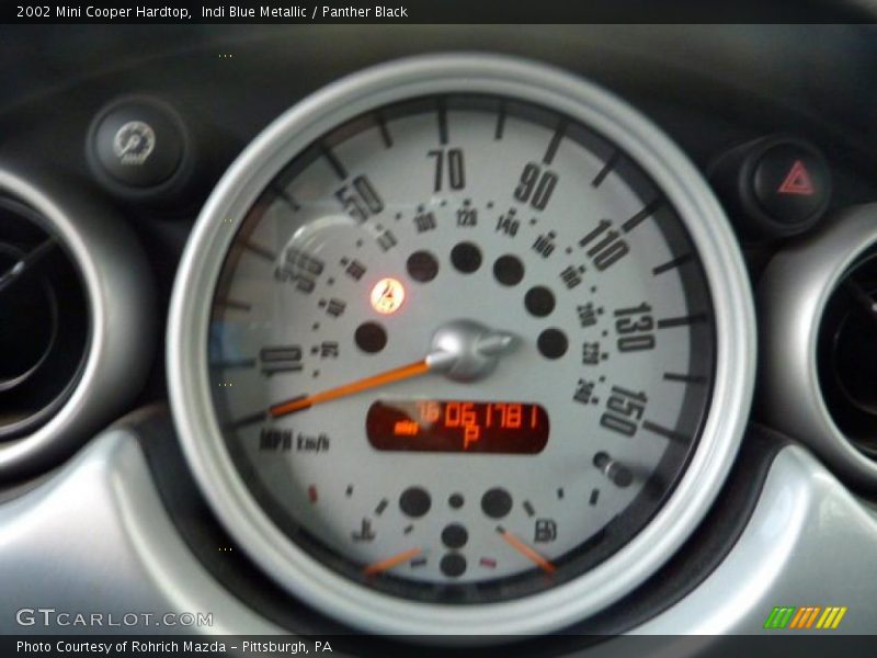 Indi Blue Metallic / Panther Black 2002 Mini Cooper Hardtop