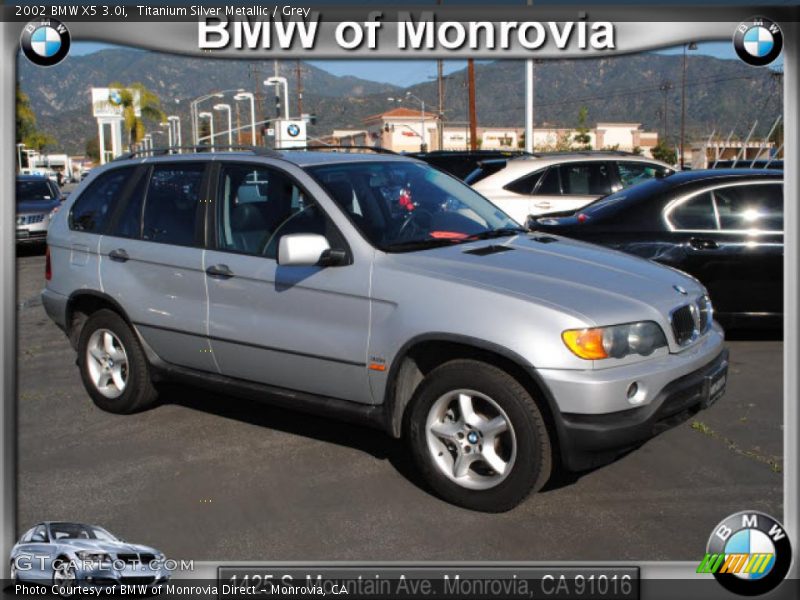 Titanium Silver Metallic / Grey 2002 BMW X5 3.0i
