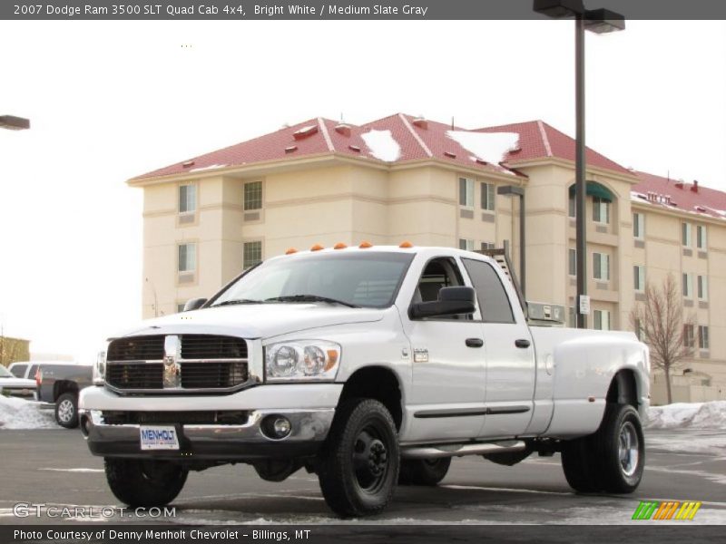 Bright White / Medium Slate Gray 2007 Dodge Ram 3500 SLT Quad Cab 4x4