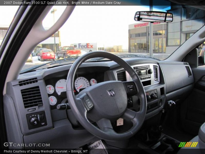 Bright White / Medium Slate Gray 2007 Dodge Ram 3500 SLT Quad Cab 4x4