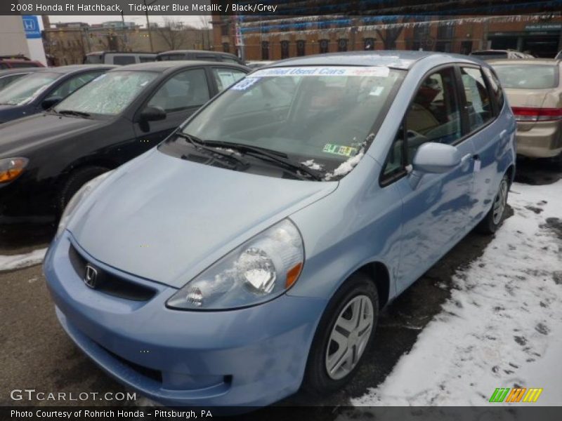 Tidewater Blue Metallic / Black/Grey 2008 Honda Fit Hatchback