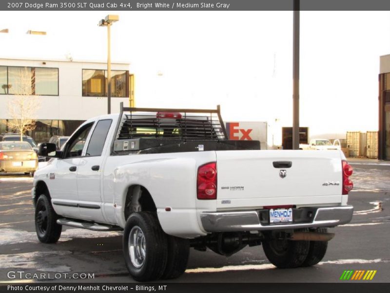 Bright White / Medium Slate Gray 2007 Dodge Ram 3500 SLT Quad Cab 4x4