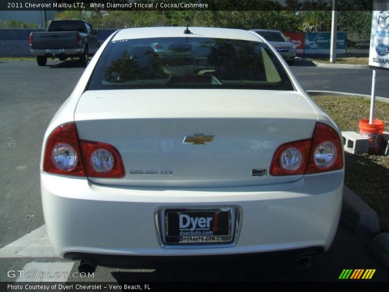 White Diamond Tricoat / Cocoa/Cashmere 2011 Chevrolet Malibu LTZ