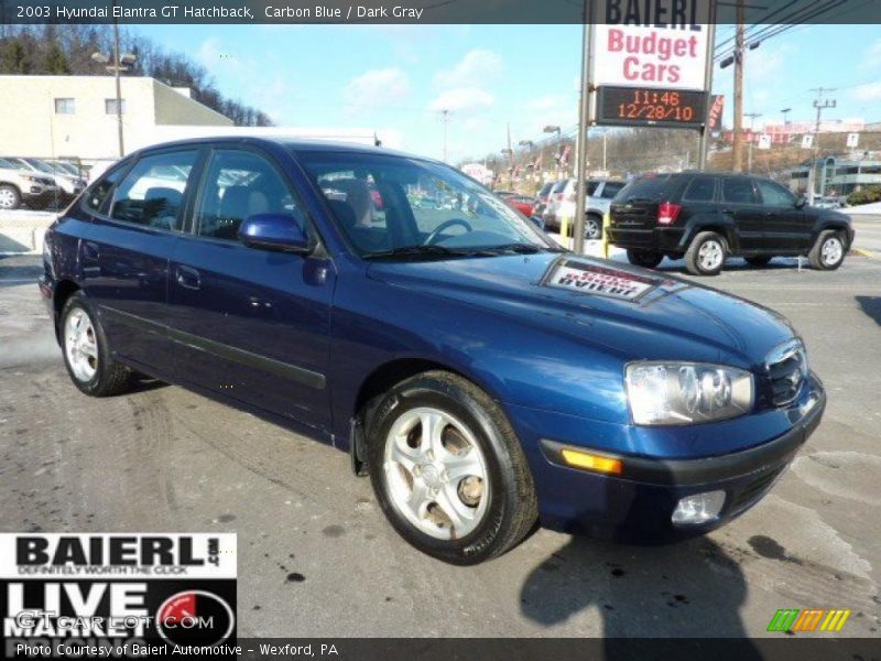 Carbon Blue / Dark Gray 2003 Hyundai Elantra GT Hatchback