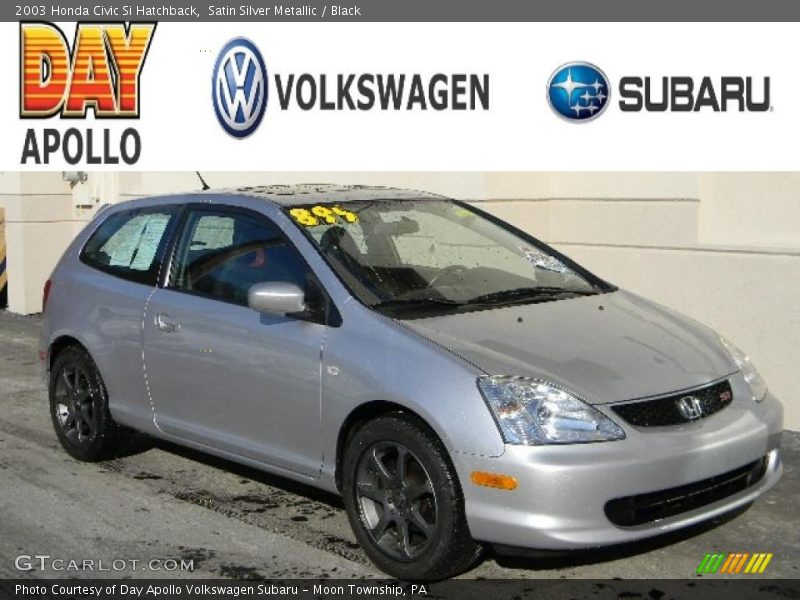 Satin Silver Metallic / Black 2003 Honda Civic Si Hatchback