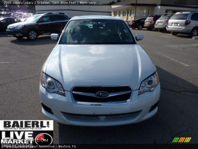 Satin White Pearl / Warm Ivory 2009 Subaru Legacy 2.5i Sedan