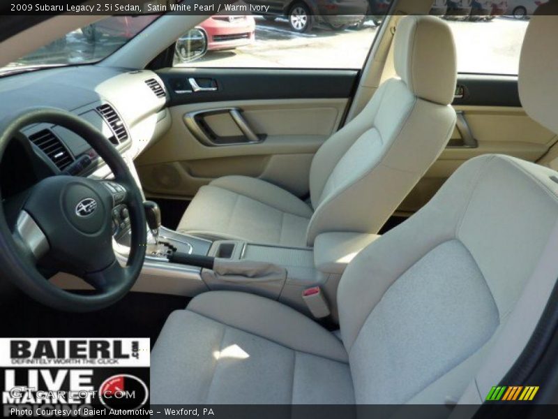 Satin White Pearl / Warm Ivory 2009 Subaru Legacy 2.5i Sedan