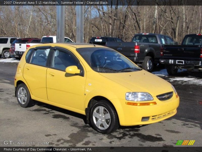 Summer Yellow / Charcoal Black 2007 Chevrolet Aveo 5 LS Hatchback