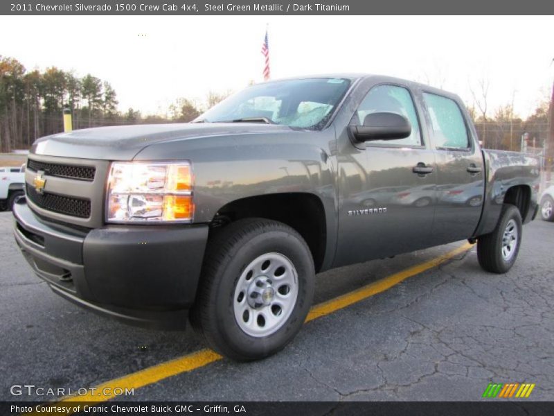 Steel Green Metallic / Dark Titanium 2011 Chevrolet Silverado 1500 Crew Cab 4x4