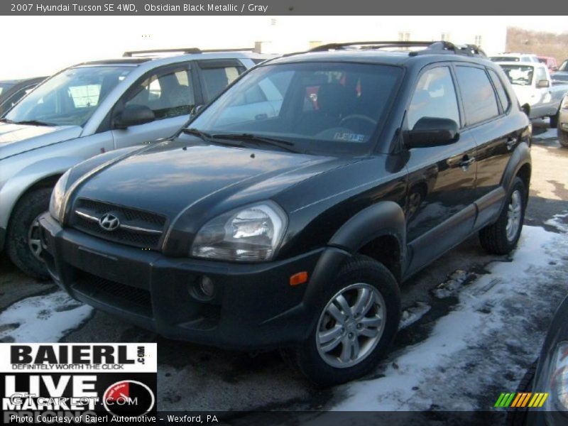 Obsidian Black Metallic / Gray 2007 Hyundai Tucson SE 4WD