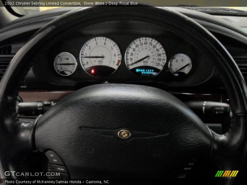 Stone White / Deep Royal Blue 2002 Chrysler Sebring Limited Convertible