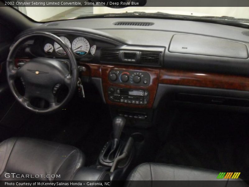 Stone White / Deep Royal Blue 2002 Chrysler Sebring Limited Convertible