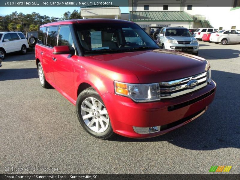 Red Candy Metallic / Medium Light Stone 2010 Ford Flex SEL