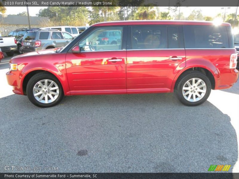 Red Candy Metallic / Medium Light Stone 2010 Ford Flex SEL
