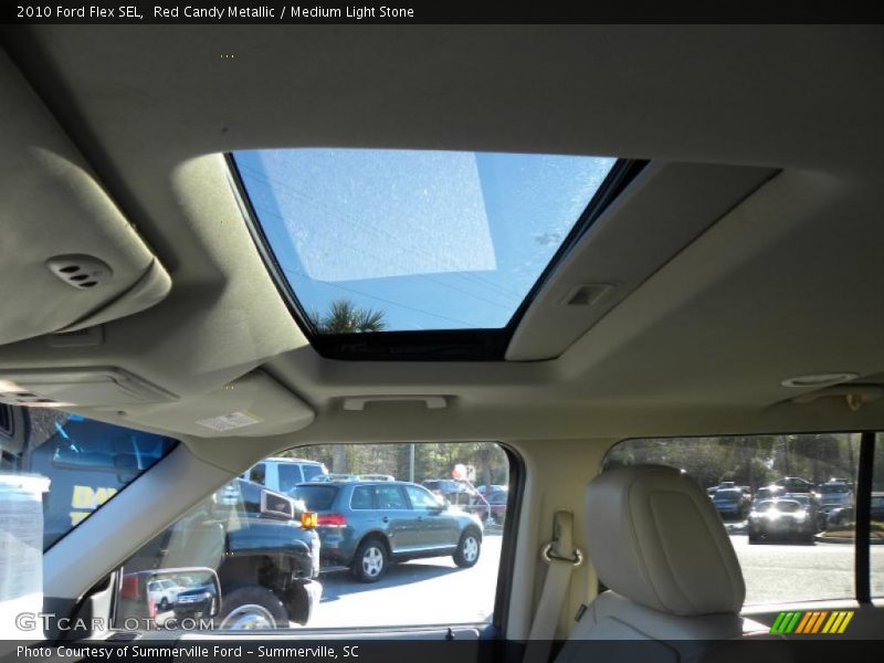 Red Candy Metallic / Medium Light Stone 2010 Ford Flex SEL