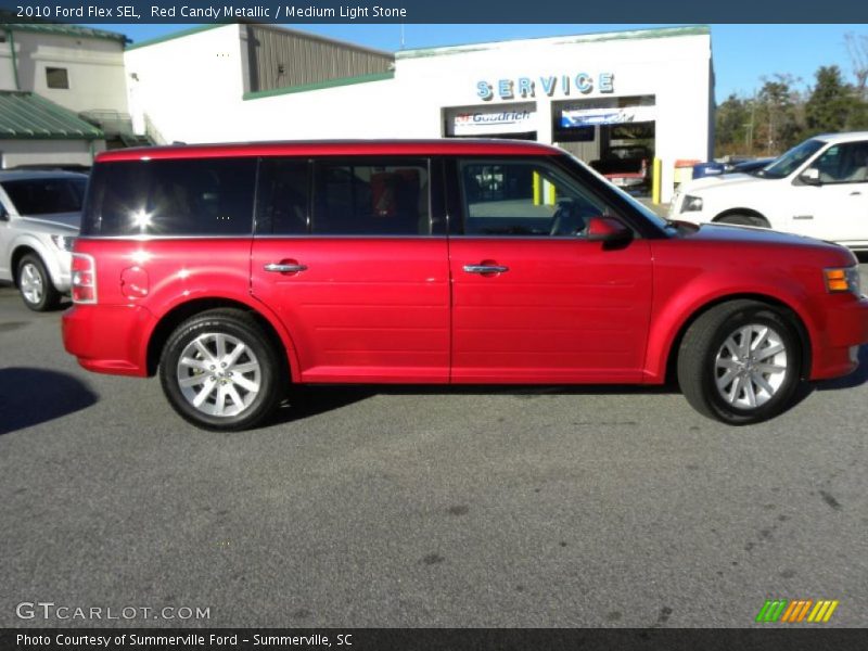Red Candy Metallic / Medium Light Stone 2010 Ford Flex SEL