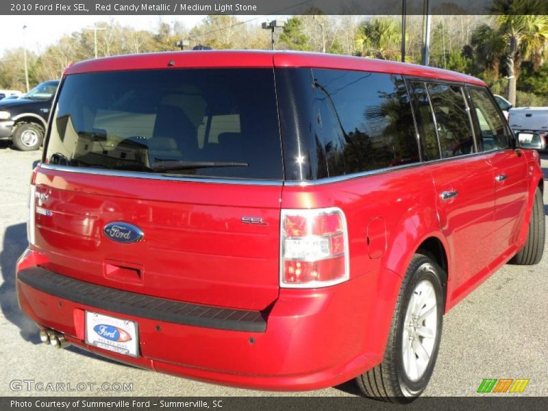 Red Candy Metallic / Medium Light Stone 2010 Ford Flex SEL