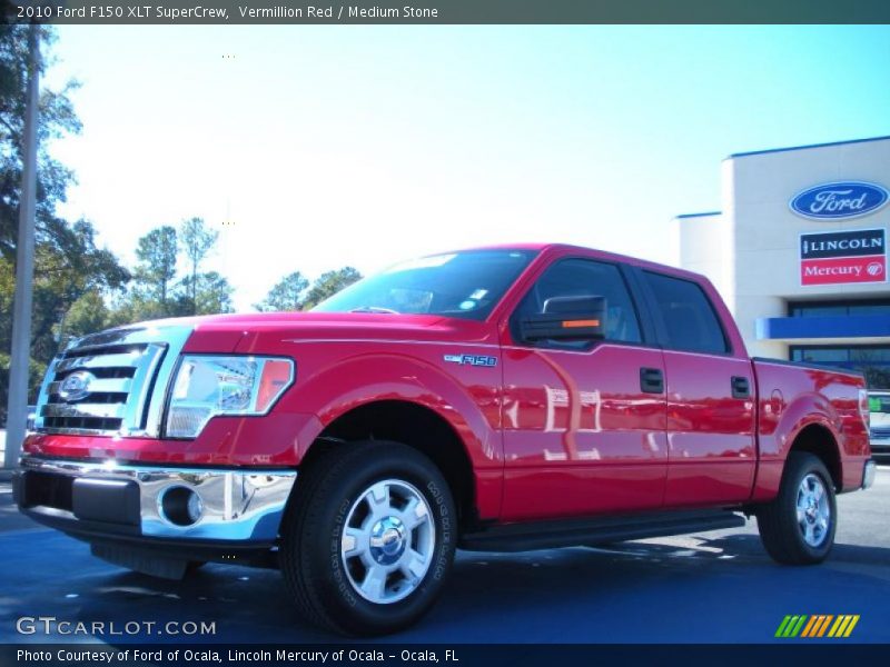 Vermillion Red / Medium Stone 2010 Ford F150 XLT SuperCrew